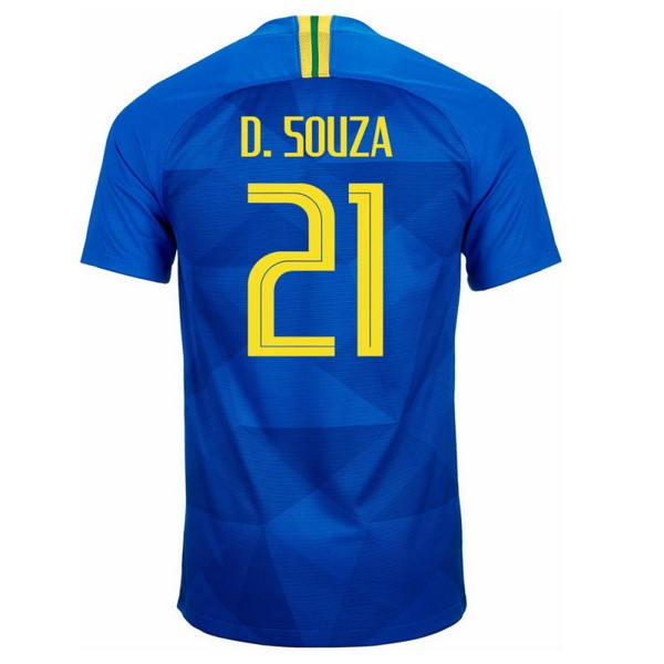 Camiseta Brasil 2ª D.Souza 2018 Azul